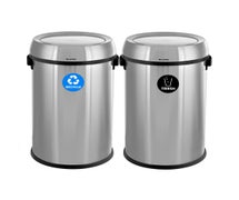 Alpine ALP470-65L-1-R-T Slim 17-Gallon Indoor Stainless Steel Recycling and Trash Containers