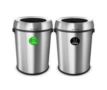 Alpine ALP470-65L-1-CO-T Slim 17-Gallon Open Stainless Steel Compost and Trash Containers
