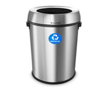 Alpine ALP470-65L-R Slim 17-Gallon Open Stainless Steel Recycling Container