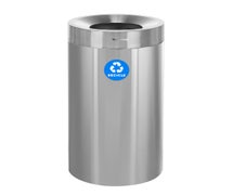 Alpine ALP475-27-R Slim 27-Gallon Open Stainless Steel Recycling Container