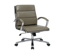 Office Star Products FL5388C-U22 Mid Back Executive Smoke Faux Leather Chair