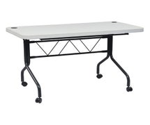 Office Star Products FT6634 4' Resin Multi Purpose Flip Table with Locking Casters