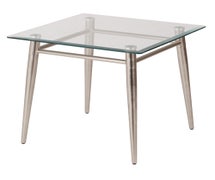 Office Star Products MG0922S-NB Brooklyn Glass Square Top End Table