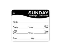 Daymark IT110053 - Food Rotation Labels - Day of the Week, Dissolvable, 2"Wx2"D Square, Sunday