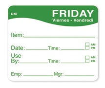 Daymark Food Rotation Labels - Day of the Week Labels Dissolvable Convenience Pack