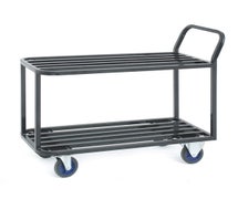 Hubert Black Steel 2-Tier Stocking Cart - 41 1/2" L x 18"W x 41"H