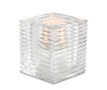 Glass Candle Lamp, Ribbed Style, Clear