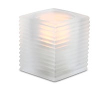 Glass Candle Lamp, Ribbed Style, Frost