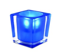 Glass Candle Lamp, Smooth Style, Blue