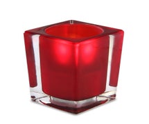Glass Candle Lamp, Smooth Style, Red