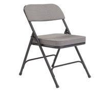 National Public Seating 3200 Series Padded Metal Folding Chair 2" Thick Box Seat, Black Frame and Gray Upholstery