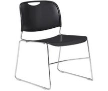Compact Plastic Stack Chair, Black