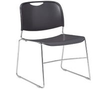 Compact Plastic Stack Chair, Gunmetal