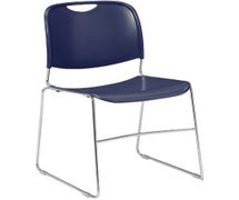 Compact Plastic Stack Chair, Navy Blue