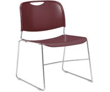 Compact Plastic Stack Chair, Wine