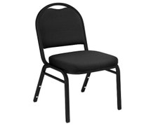 National Public Seating 9200 Dome Back Stack Chair, Black Frame and Black Fabric Seat
