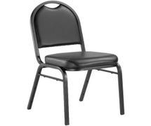 National Public Seating 9200 Dome Back Stack Chair, Black Frame and Black Vinyl Seat