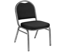 National Public Seating 9200 Dome Back Stack Chair, Silver Vein Frame and Black Fabric Seat