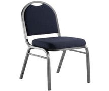 National Public Seating 9200 Dome Back Stack Chair, Silver Vein Frame and Blue Fabric Seat
