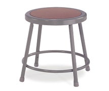 National Public Seating 6218 Backless Steel Stool, Round Hardboard Seat - 18" Seat Height