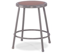 National Public Seating 6224 Backless Steel Stool, Round Hardboard Seat - 24" Seat Height
