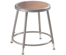 National Public Seating 6218H Backless Steel Stool, Round Hardboard Seat - Adjustable Seat Height, 19" To 26-1/2"H