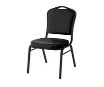 National Public Seating 9310-BT 9300 Series Deluxe Vinyl Upholstered Padded Stack Chair, Panther Black/Black Santex