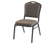 National Public Seating 9378-BT 9300 Series Deluxe Fabric Upholstered Padded Stack Chair, Natural Taupe/Black Santex