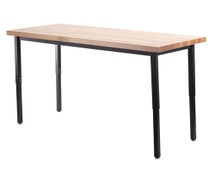 National Public Seating HDTx-2460B Height Adjustable Utility Table, 24" X 60", Butcherblock Top