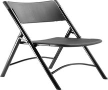 NPS 600 Series Heavy Duty Plastic Folding Chair, Black (Pack of 4)