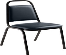 NPS 9100 Series Vinyl Upholstered Stack Chair, Midnight Blue Seat/Black Sandtex Frame