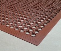 Cactus Mat 2522-R10 VIP Topdek Senior Anti-Fatigue Rubber Floor Mat, 3'x10'x1/2", Red