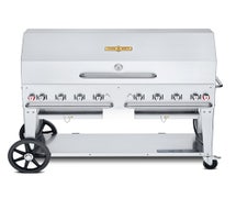 Crown Verity CV-MCB-60RDP-NG Mobile Grill - 60", with 2 hoods, 2 warming racks - Nat. Gas