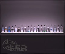 LED Baseline 48" One-Tier LED Lighted Liquor Display Shelf, Black
