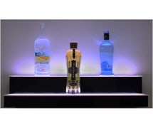LED Baseline 20" 2 Tier LED Lighted Liquor Display Shelf - Black Finish