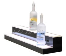 LED Baseline 40" 2 Tier LED Lighted Liquor Display Shelf - Black Finish