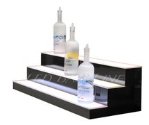 LED Baseline 36" 3 Tier LED Lighted Liquor Display Shelf - Black Finish