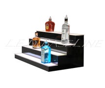 LED Baseline 16" 4 Tier LED Lighted Liquor Display Shelf - Black Finish