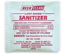 Beer Clean 15200095 Glass Cleaning Detergent Last Rinse Sanitizer, 100 Pouches per case
