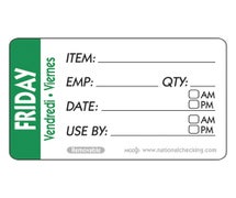 National Checking RIDU2305R Friday 2X3 Trilingual Item/Date/Use By Removable, CS of 1/EA