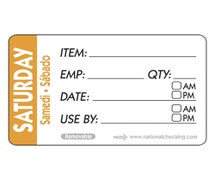 National Checking RIDU2306R Saturday 2X3 Trilingual Item/Date/Use By Removable, CS of 1/EA