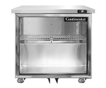 Continental Refrigerator SW27-U-GD Undercounter Display Refrigerator, 27"W, 7.4 Cu Ft Capacity