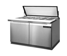 Continental Refrigerator SW48-18M-HGL-FB Mighty Top Sandwich Prep Table With Hinged Glass Lid, Front Breather, 48"W