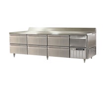 Continental Refrigerator DLFA93-SS-BS-D Freezer Base Worktop Unit, 93"W, Reinforced Stainless Steel Work Top With 5 1/2" Backsplash