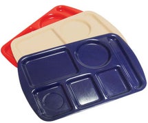 Solid Melamine Compartment Tray - Left Hand, 15"Wx10"D, Navy Blue