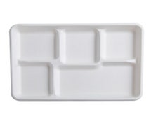 Fineline Settings 42RCT128S5 - Conserveware Bagasse Tray - 5 Sections - Compostable