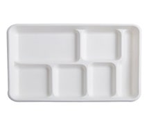 Fineline Settings 42RCT128S6 - Conserveware Bagasse Tray - 6 Compartments - Compostable