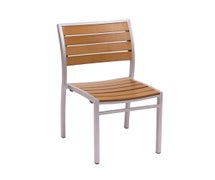 Central Exclusive PH102CTKSV Largo Stacking Outdoor Side Chair, Silver Finish