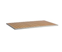 Synthetic Teakwood Table Top, 24"Wx32"D, Silver