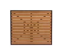 Synthetic Teakwood Table Top, 36" Square, Silver